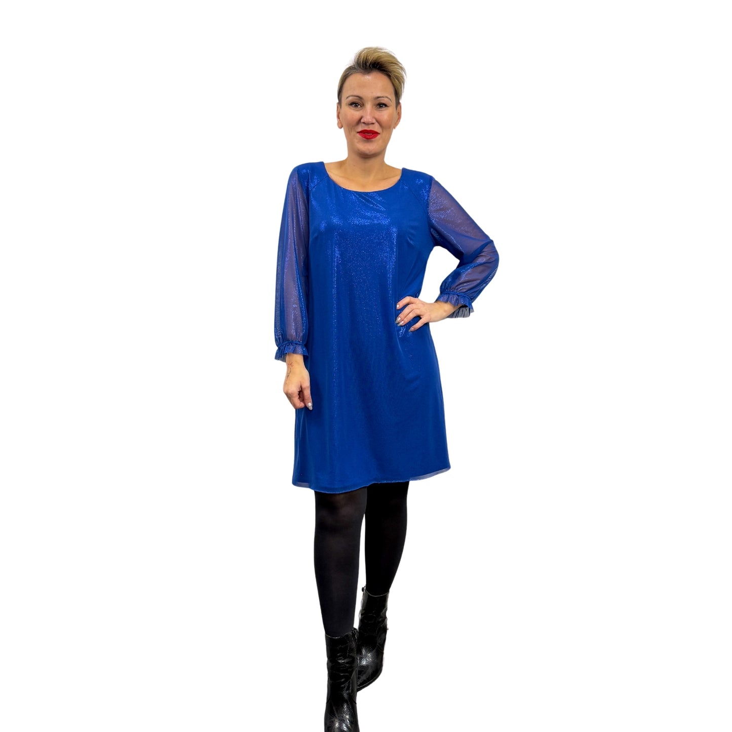 Rochie albastru metalizat - k1