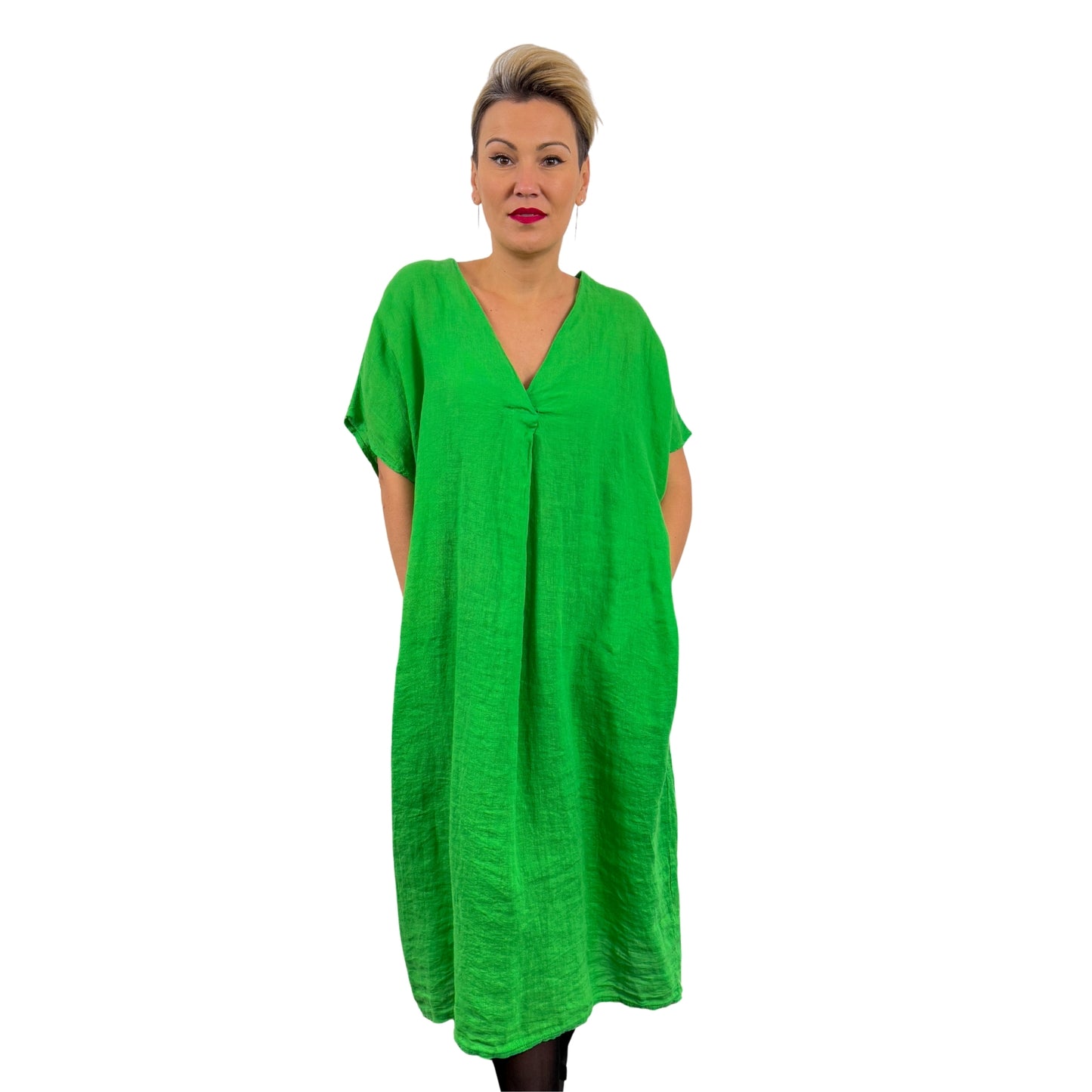 Rochie verde de in oversize -k1