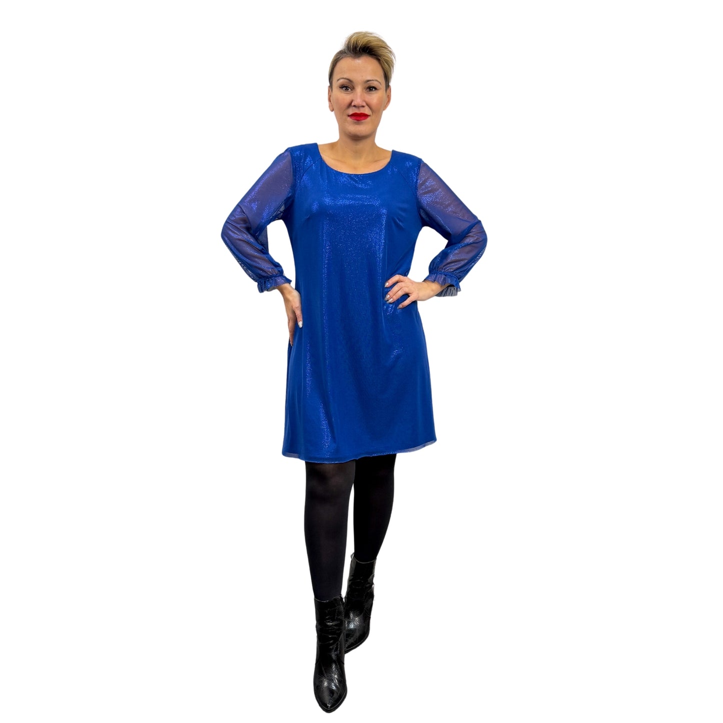 Rochie albastru metalizat - k1
