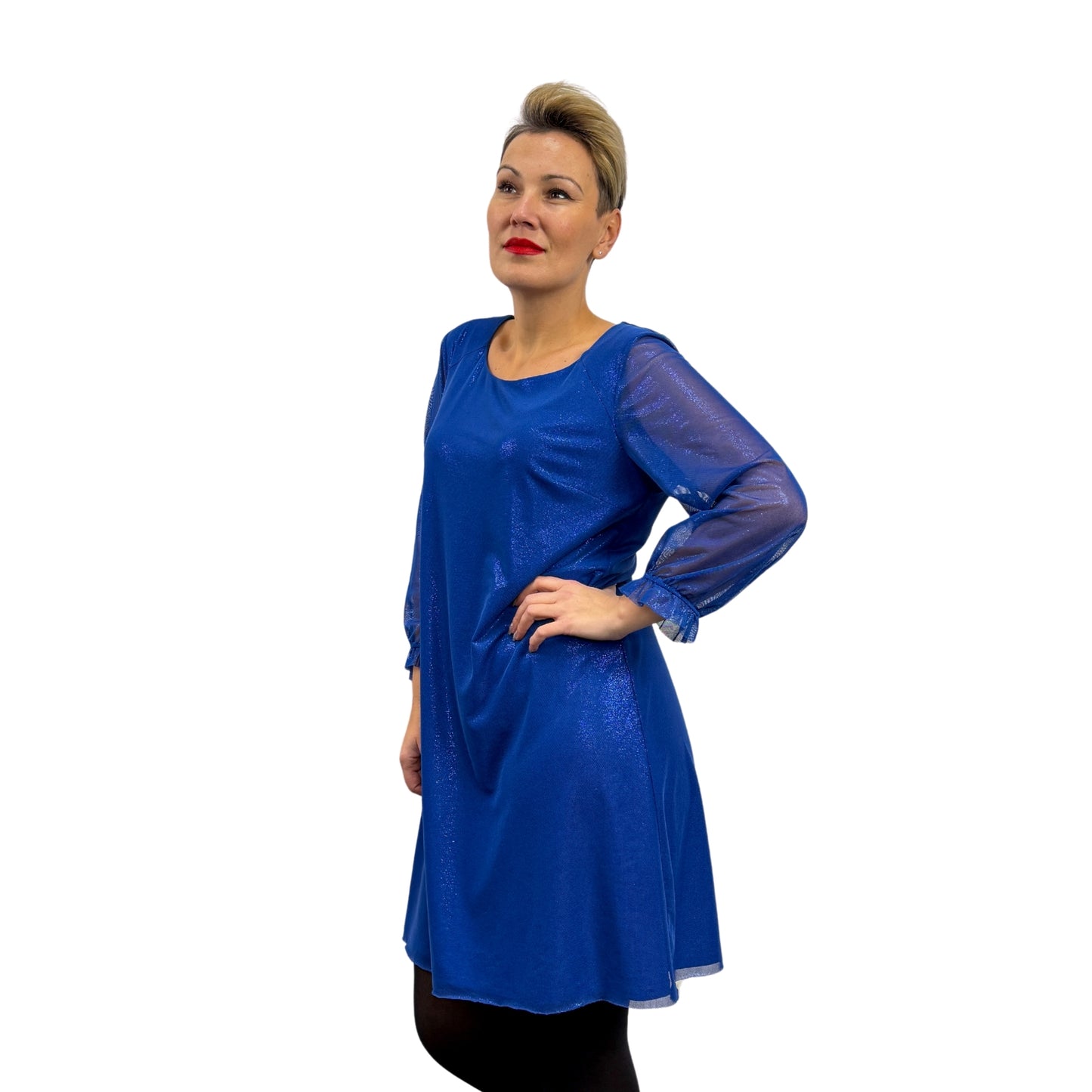 Rochie albastru metalizat - k1