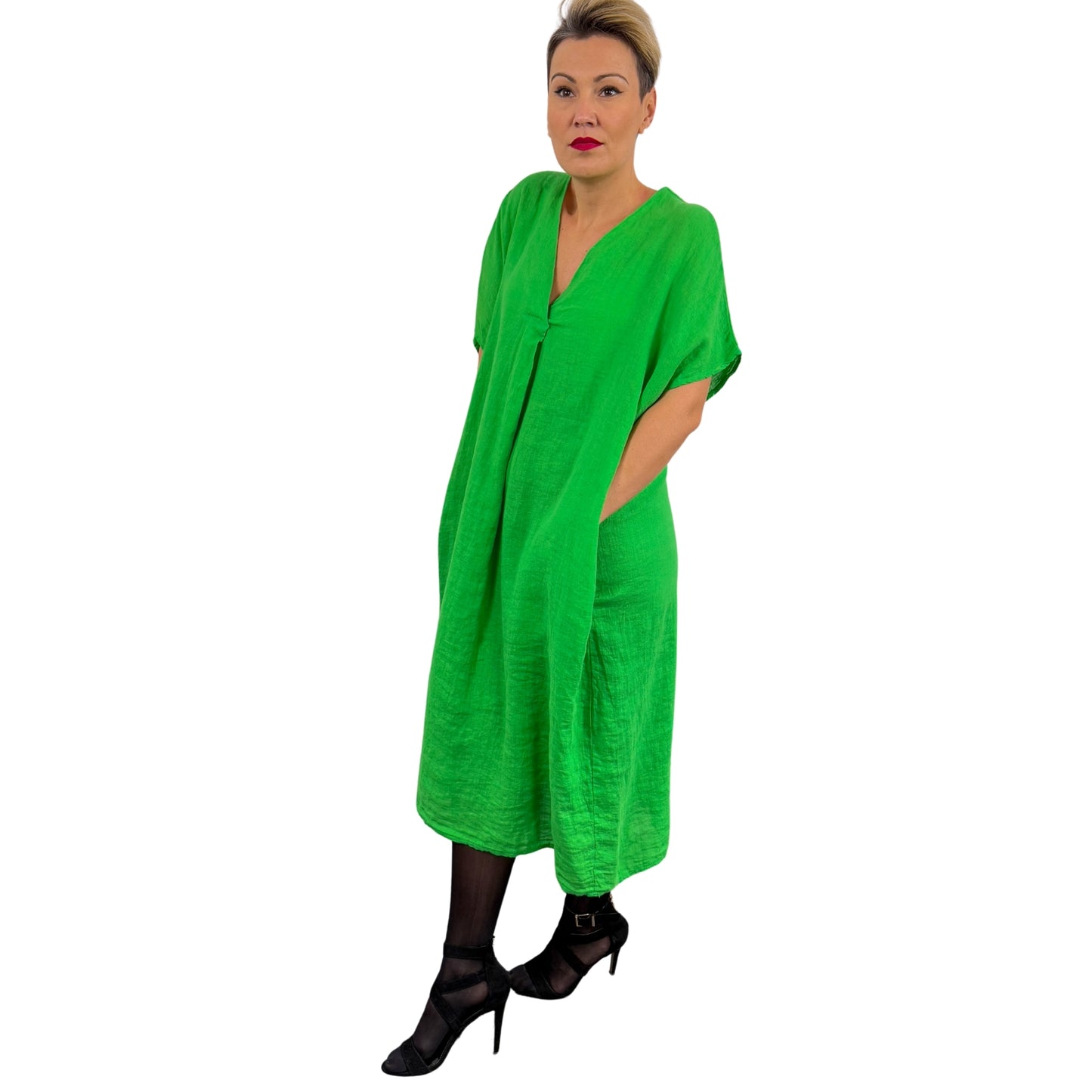 Rochie verde de in oversize -k1