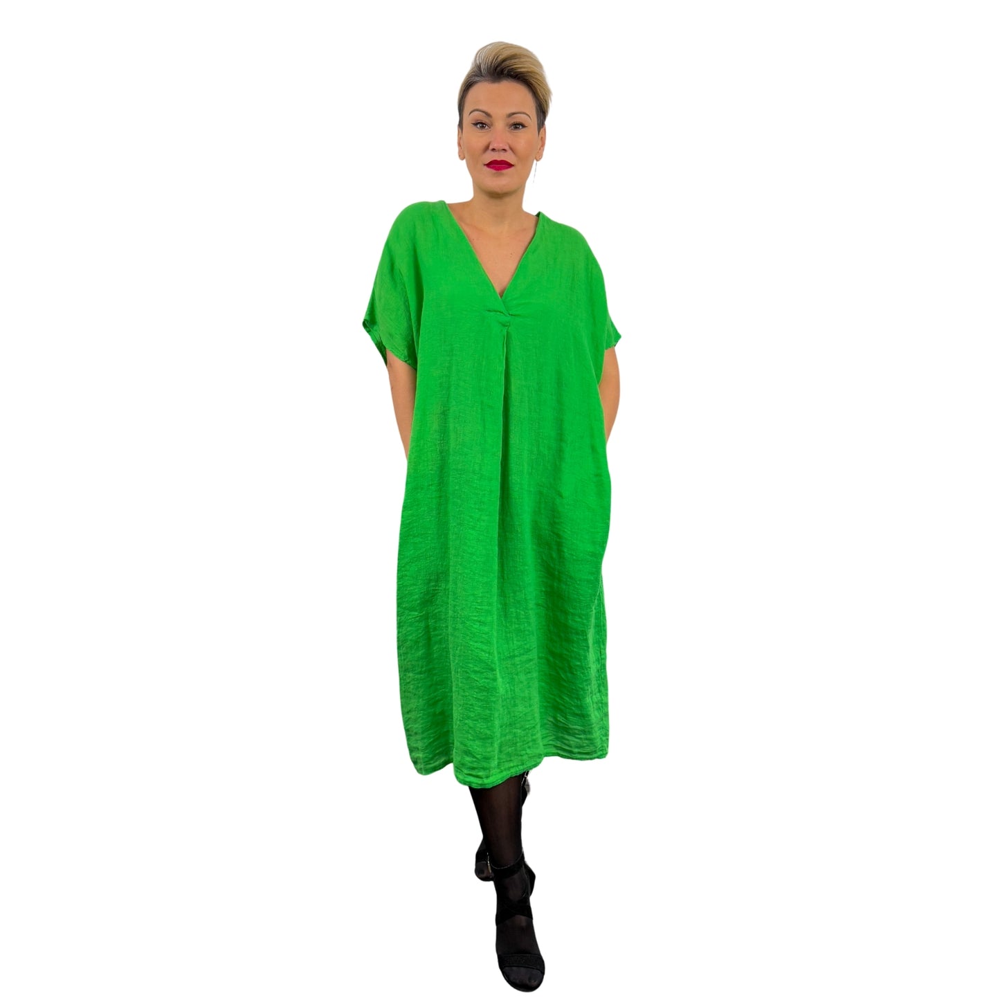 Rochie verde de in oversize -k1