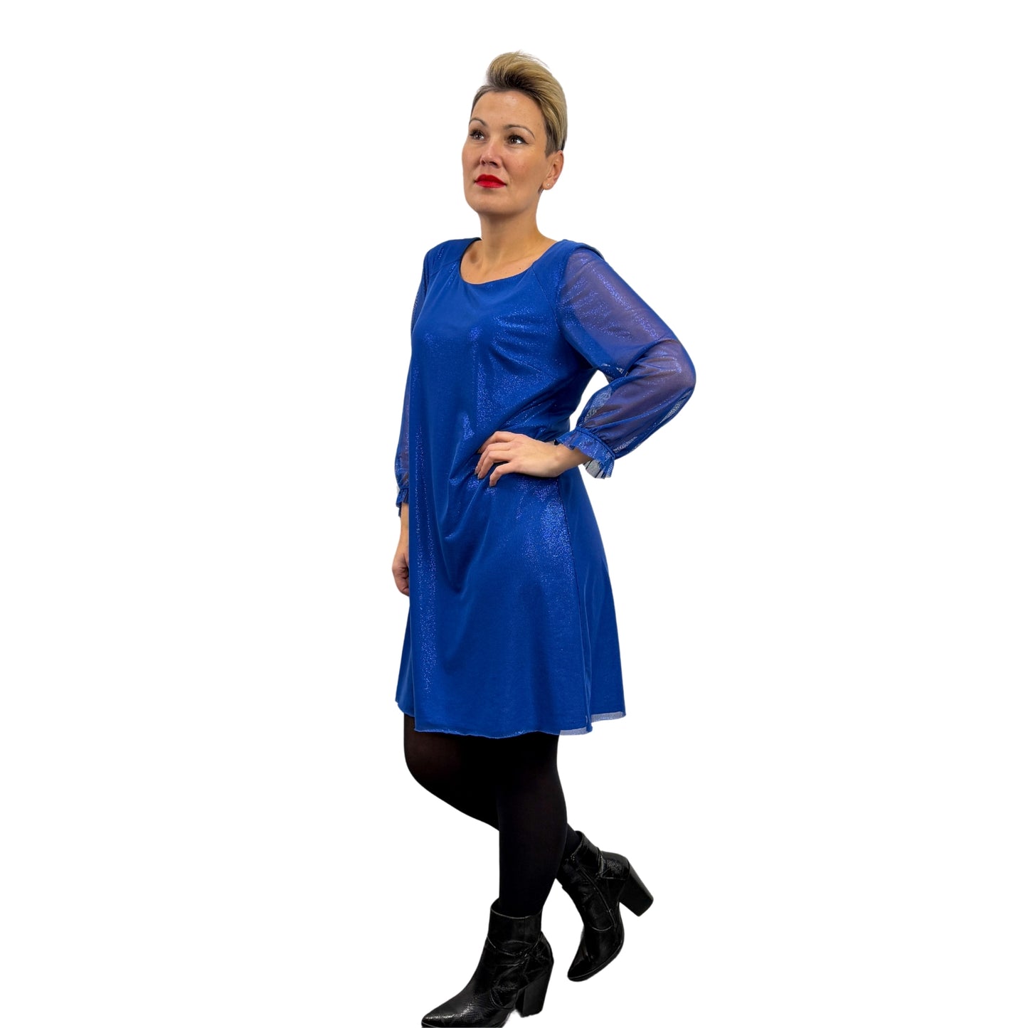 Rochie albastru metalizat - k1