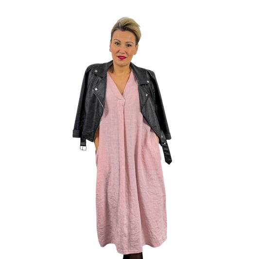 Rochie roz pal de in oversize -k1