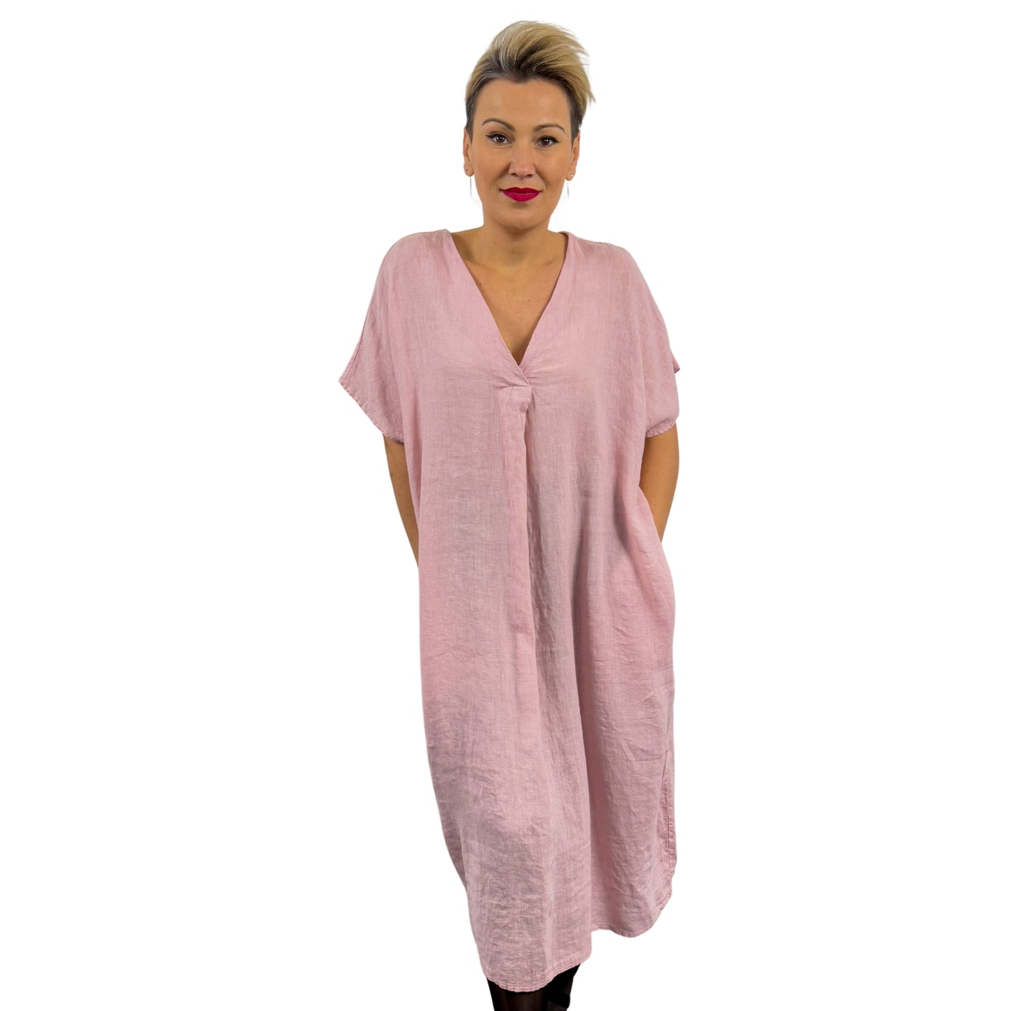 Rochie roz pal de in oversize -k1