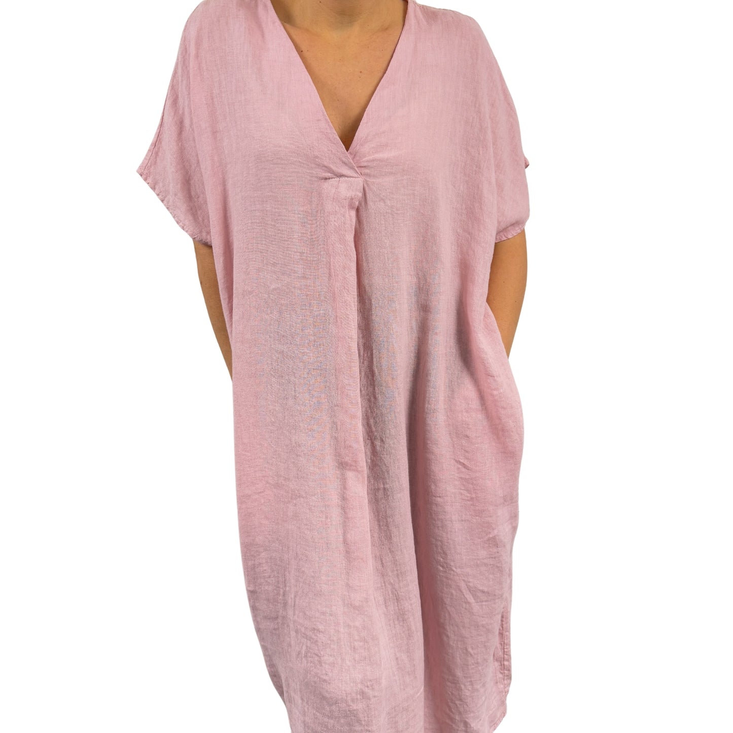 Rochie roz pal de in oversize -k1
