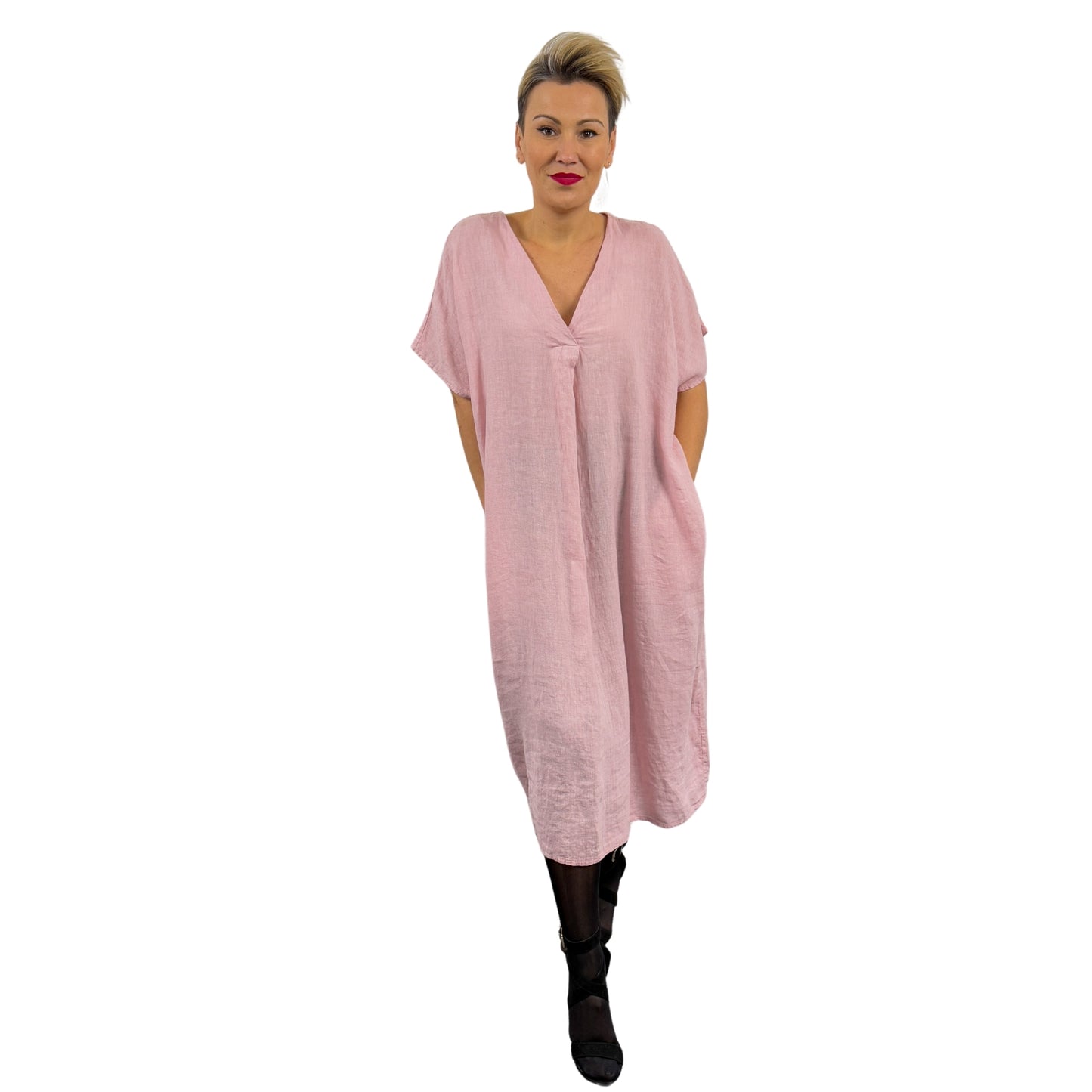 Rochie roz pal de in oversize -k1