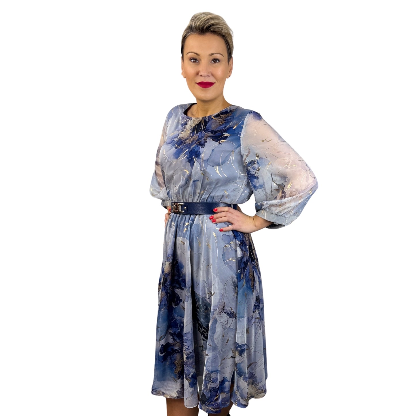 Rochie de voal imprimeu abstract -k1