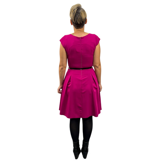 Rochie fucsia cu 4 clini - k1