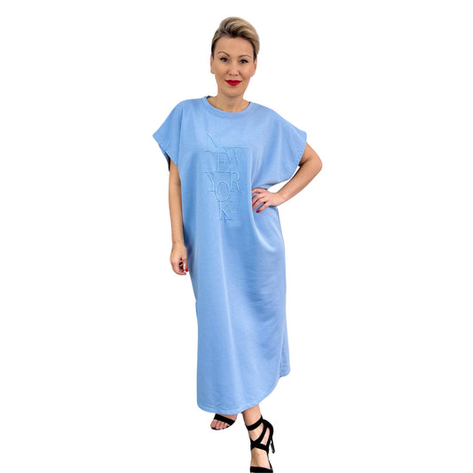 Rochie albastră cu sclipici