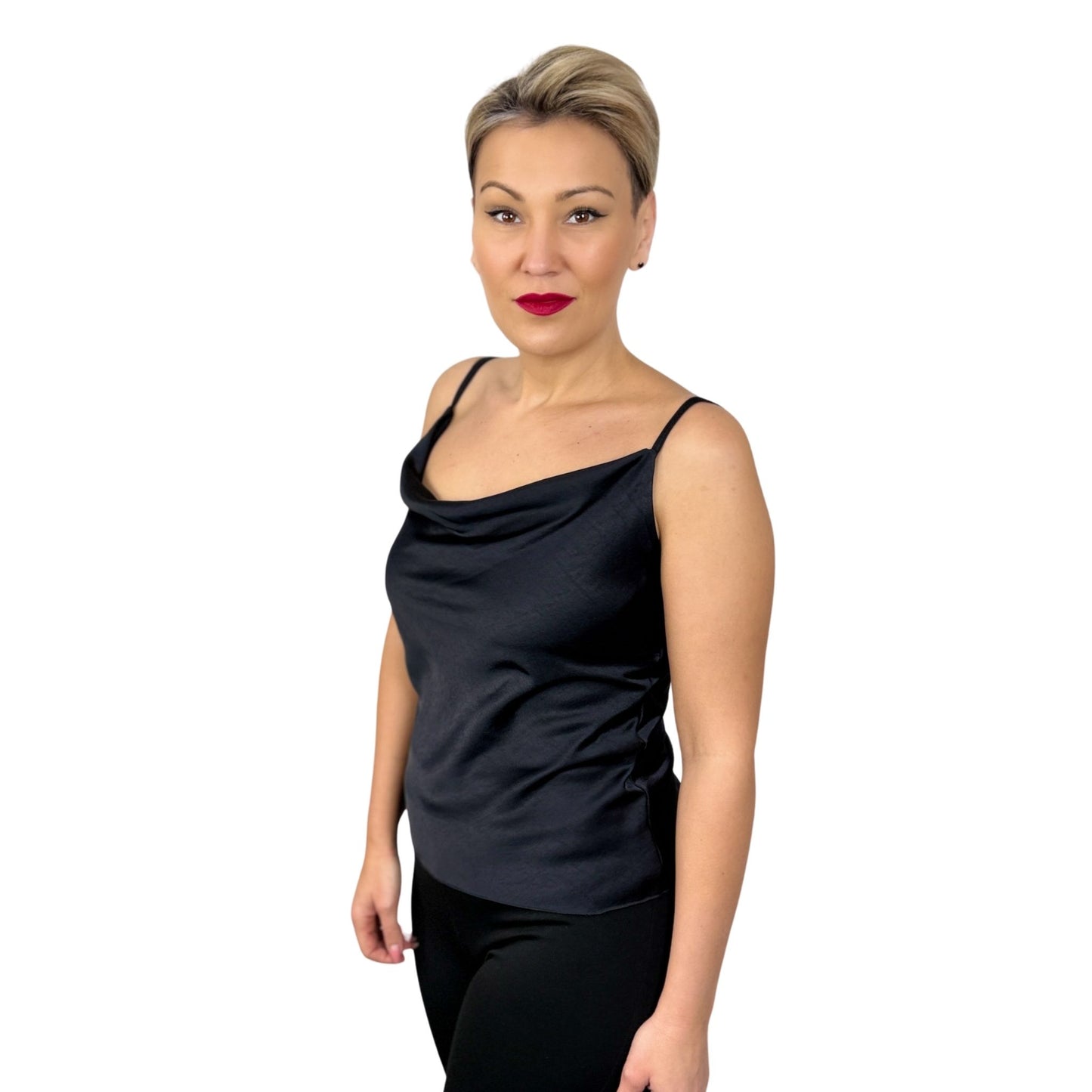 Top negru de satin -k2