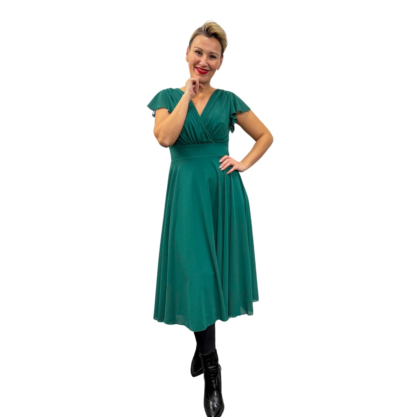 Rochie verde voal - k1