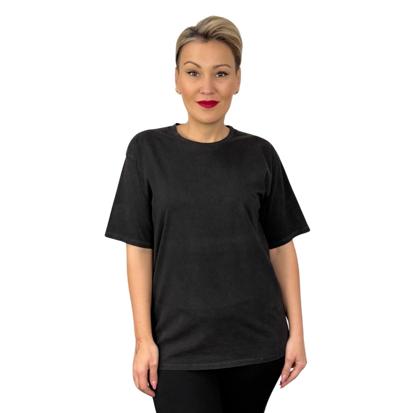 Tricou negru de bumbac -k2