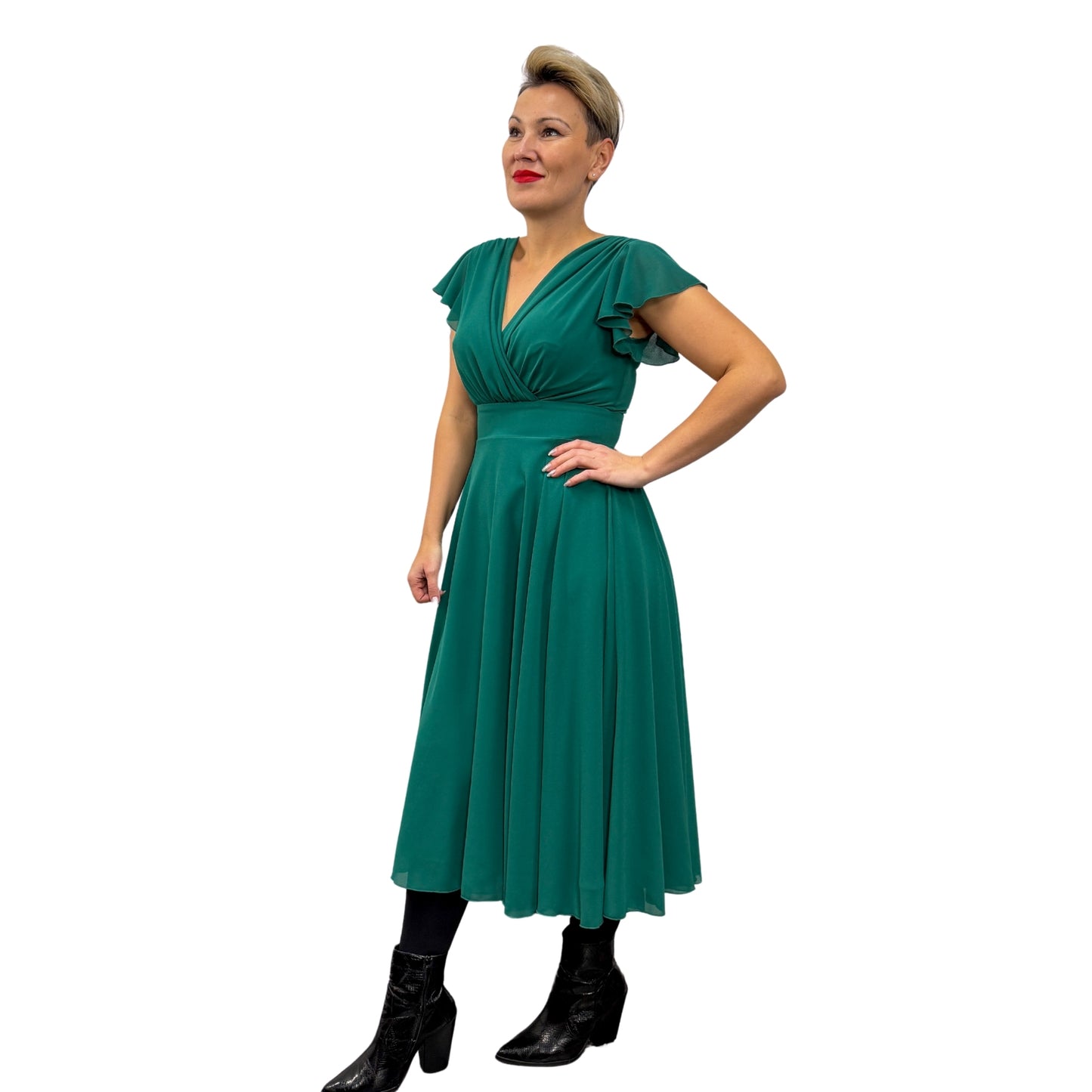 Rochie verde voal - k1