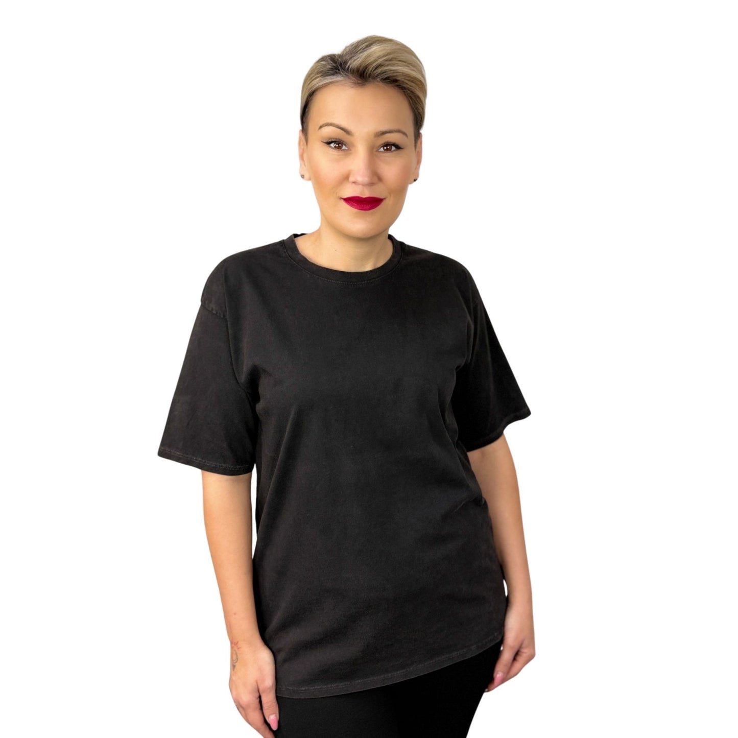 Tricou negru de bumbac -k2