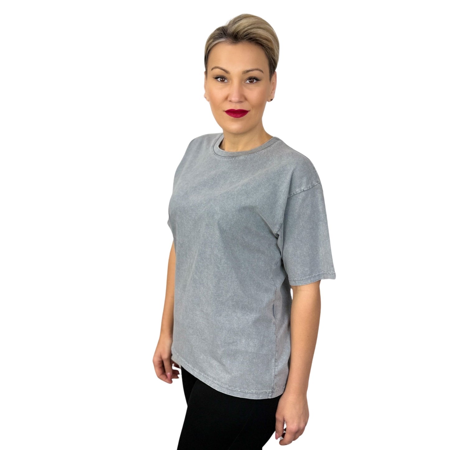 Tricou gri deschis de bumbac -k2
