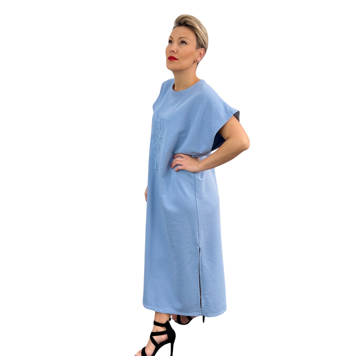 Rochie albastră cu sclipici