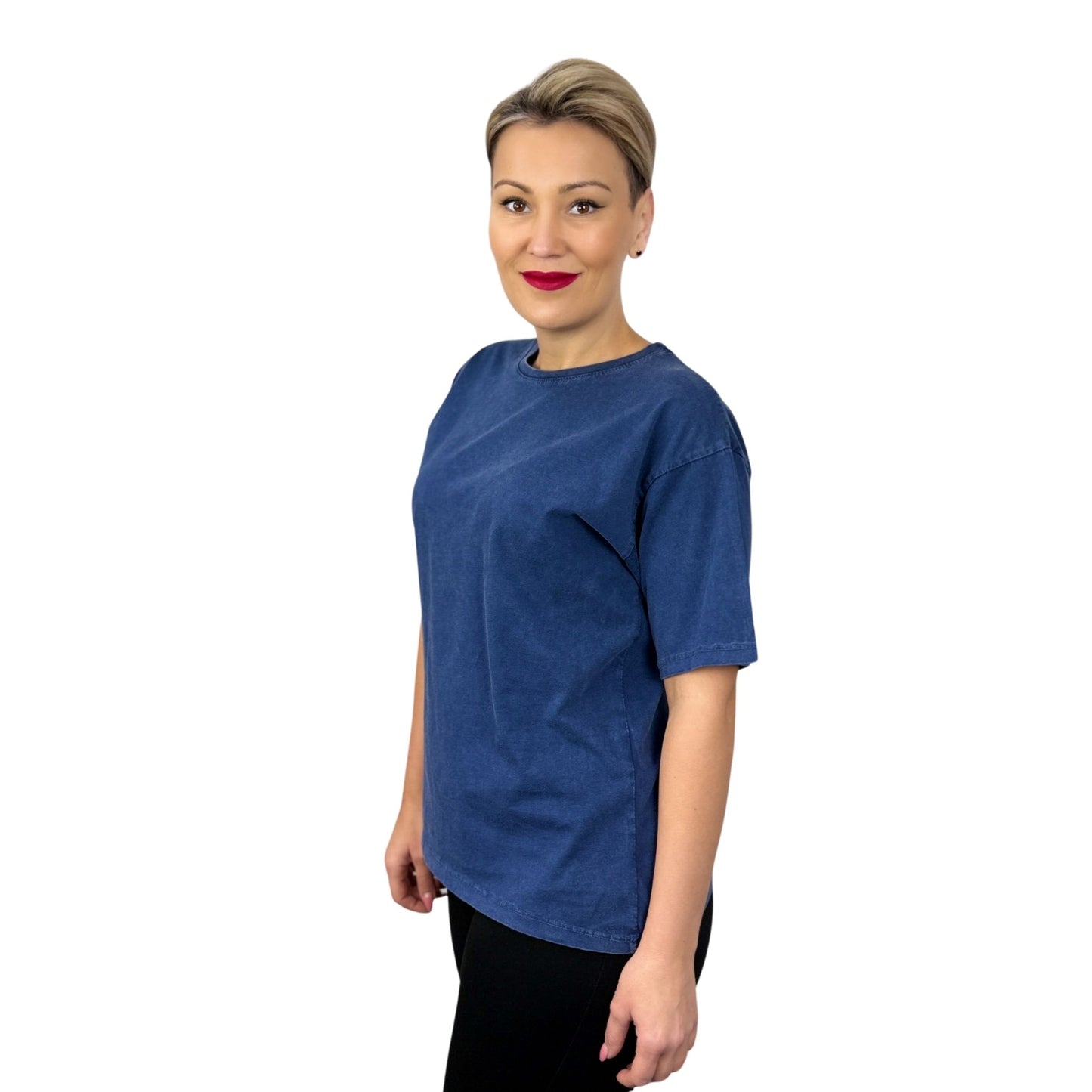 Tricou albastru bumbac -k2