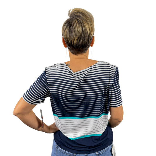 Tricou în dungi cu albastru -k1