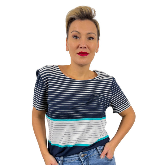 Tricou în dungi cu albastru -k1
