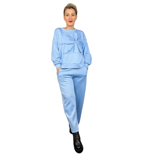 Trening baby blue cu floare 3D și floare albastră- k2