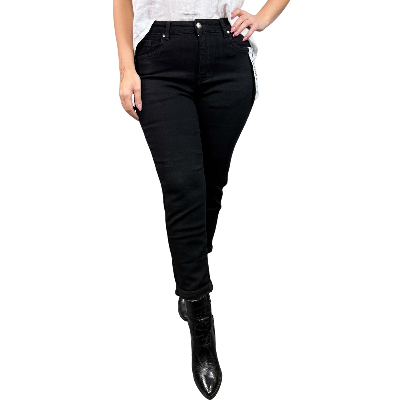 Blugi negri mom fit version -k1