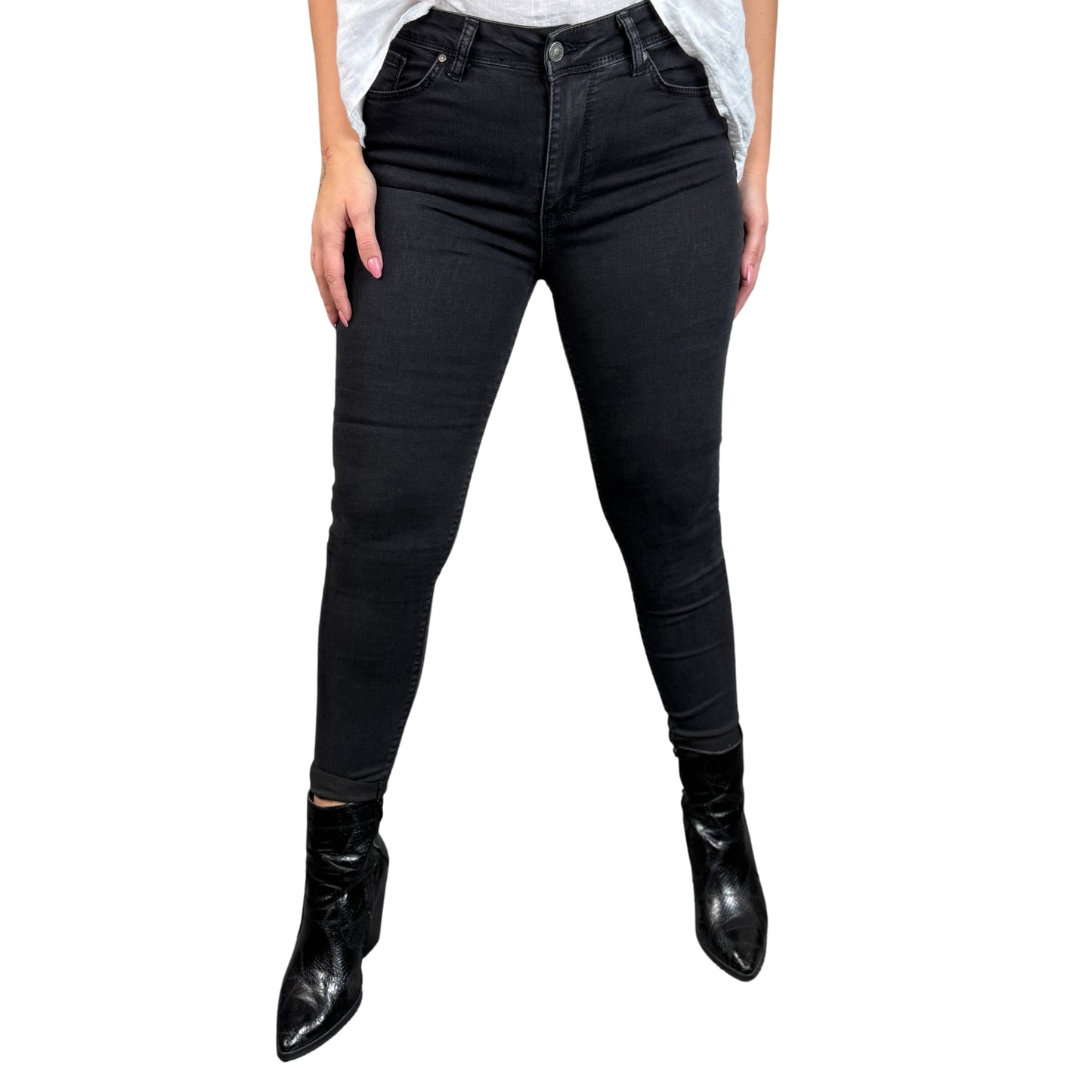 Blugi negri skinny -k1