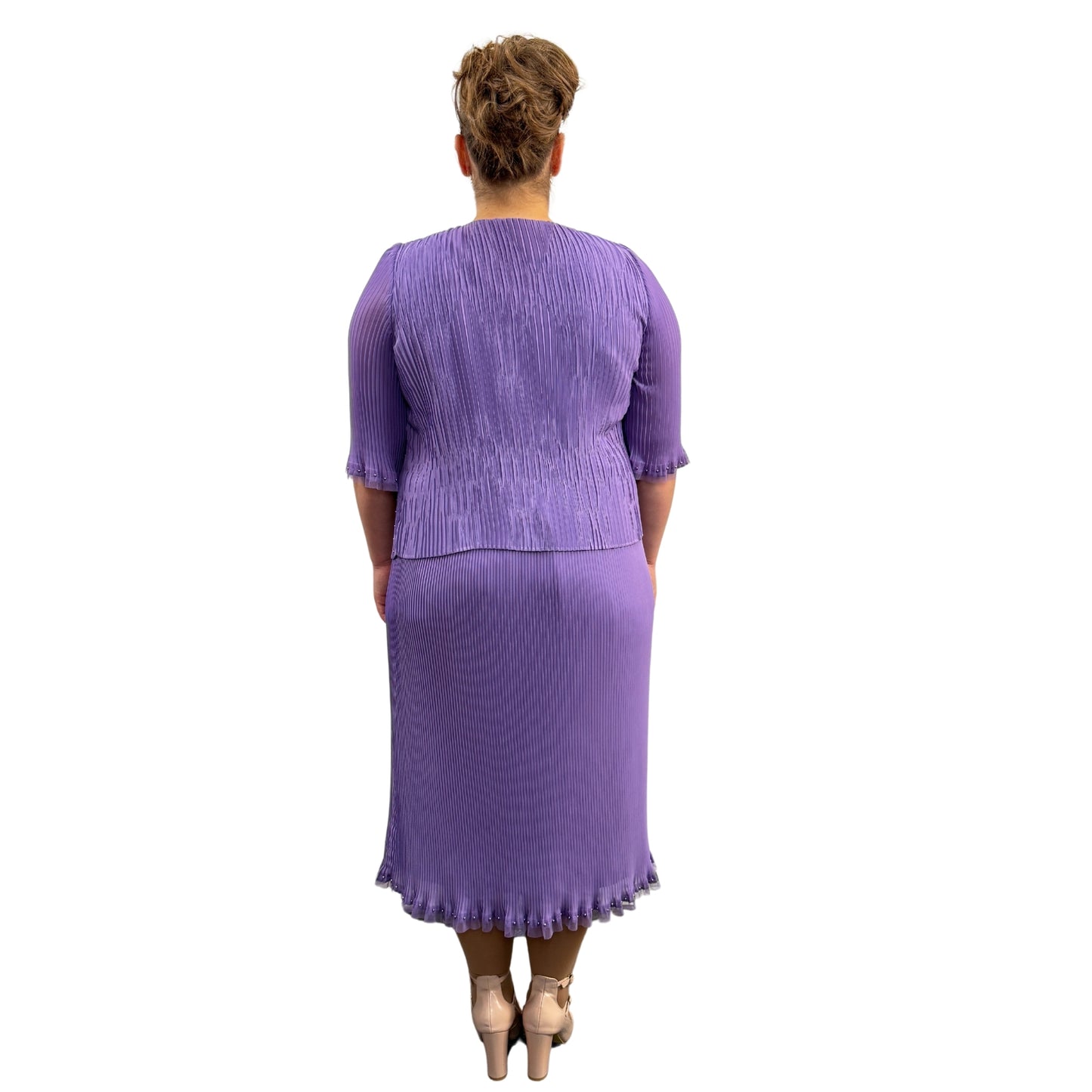 Rochie mov deschis plisată - k1