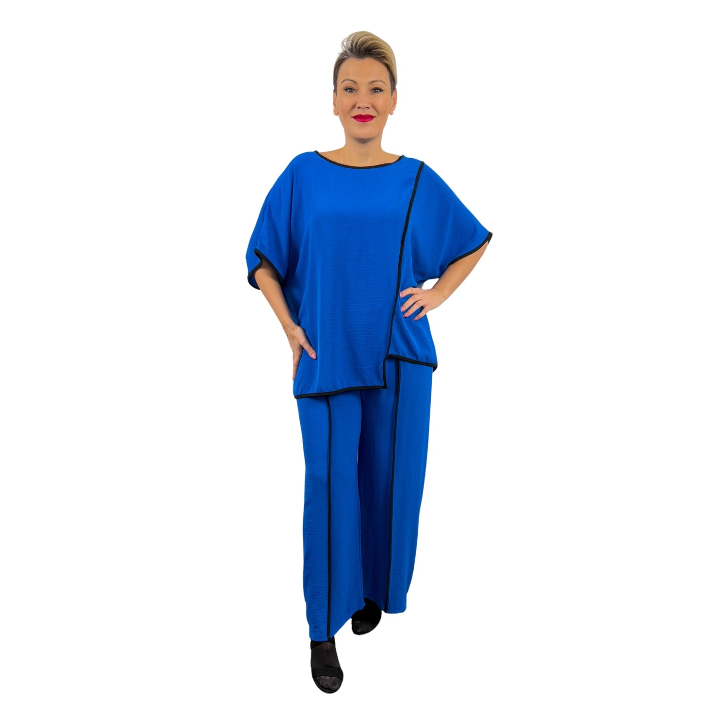 Compleu albastru cu top oversize -k1
