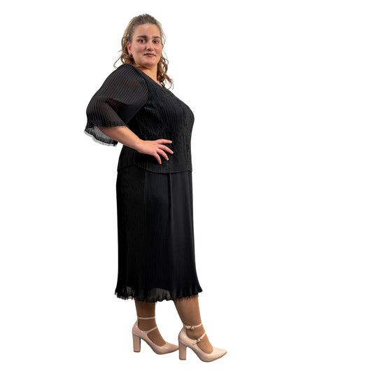 Rochie neagră plisată - k1