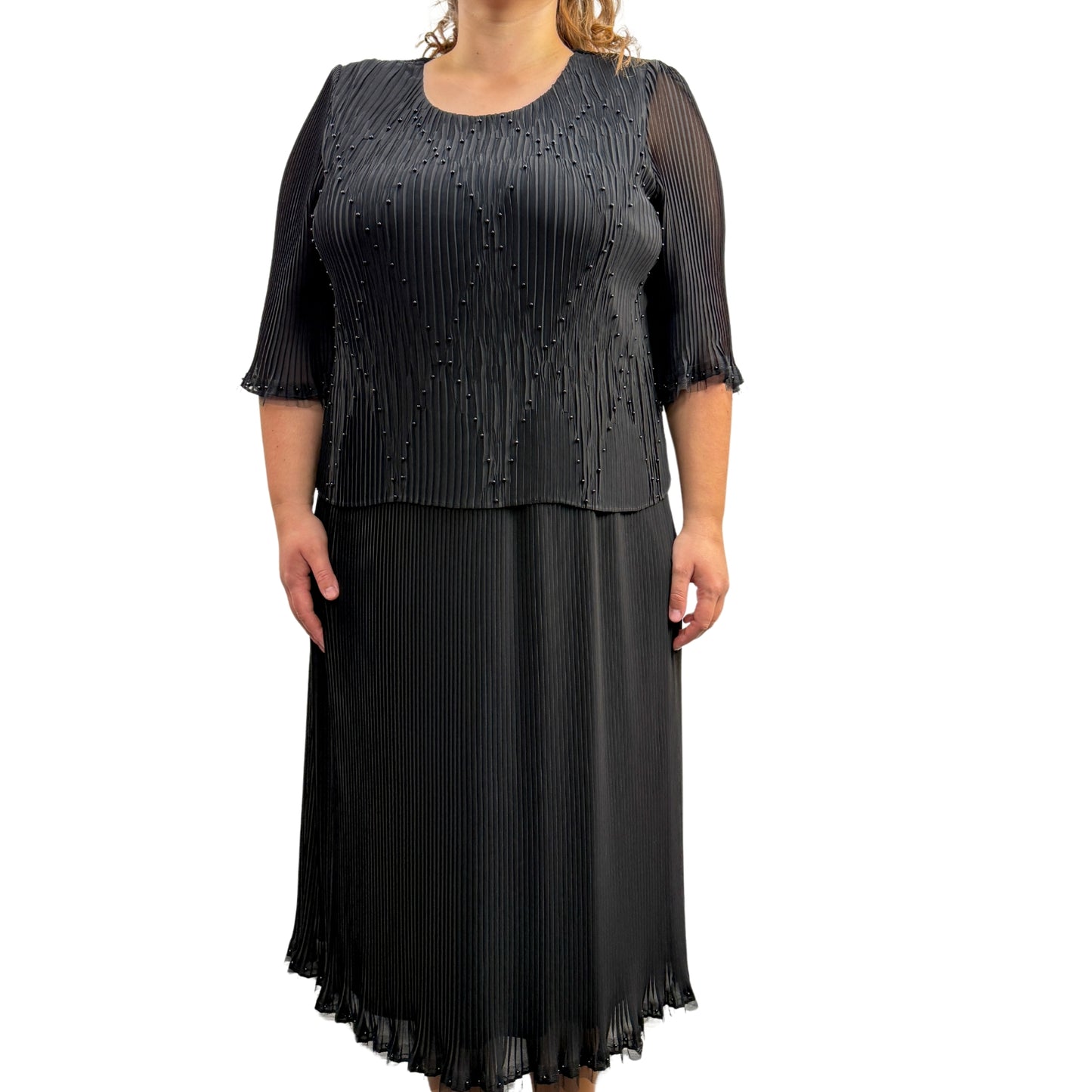 Rochie neagră plisată - k1