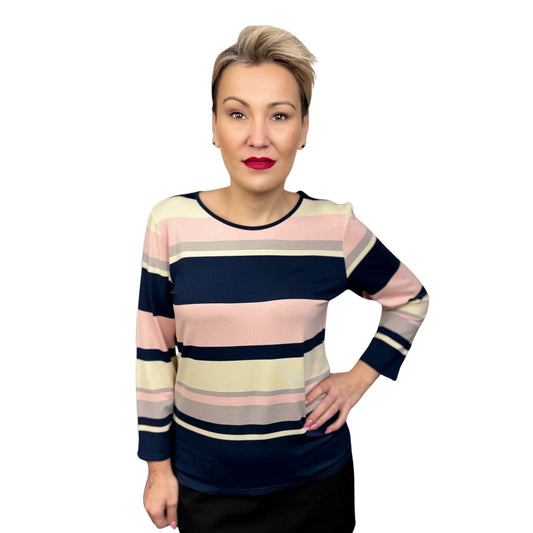 Bluză cu dungi roz -k1
