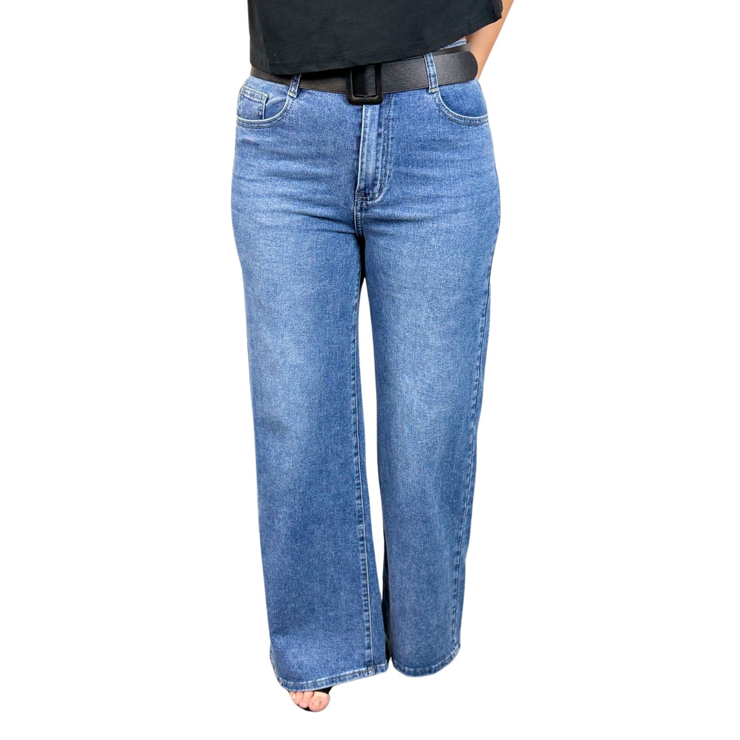 Blugi albaștri wide leg -k2