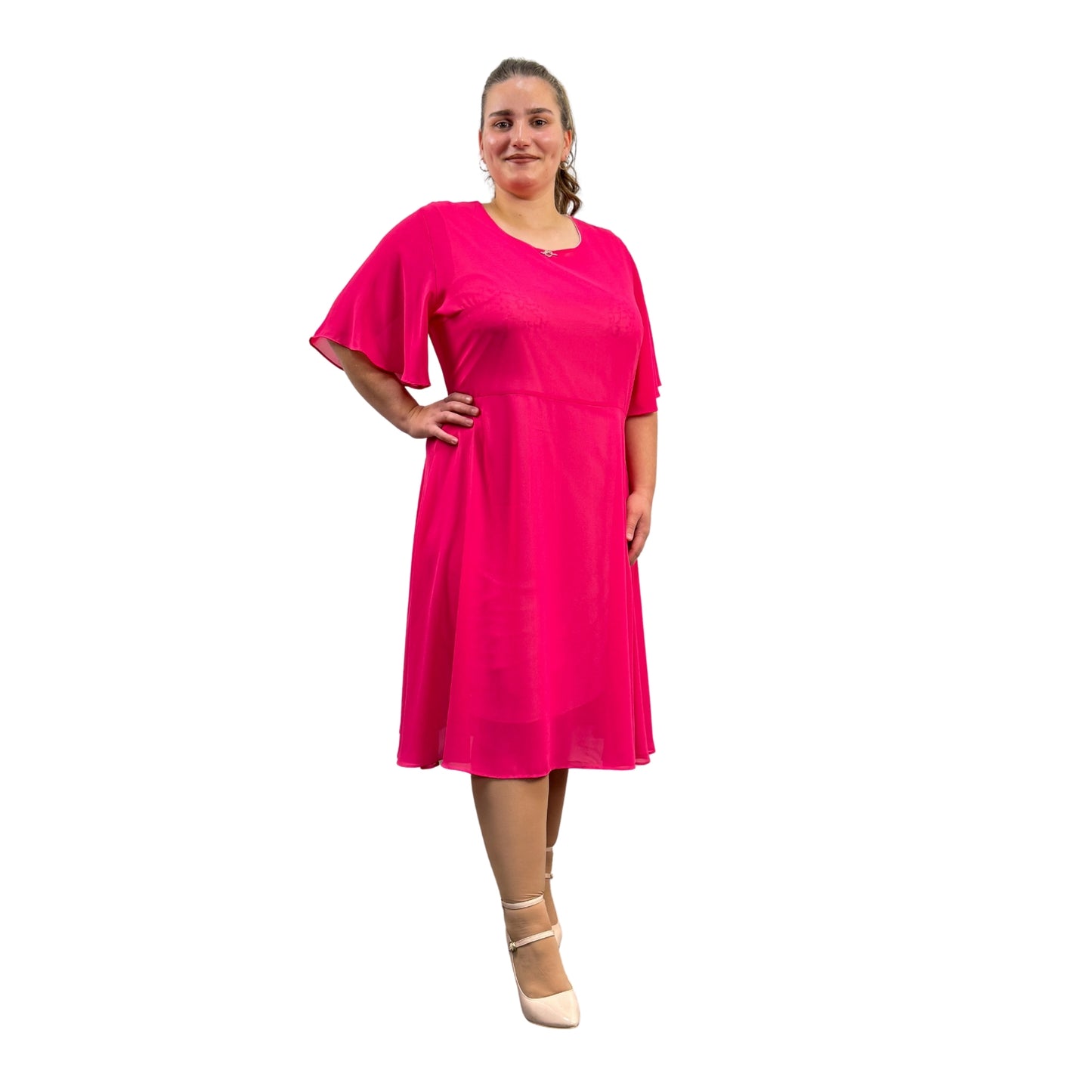 Rochie roz de voal - k1