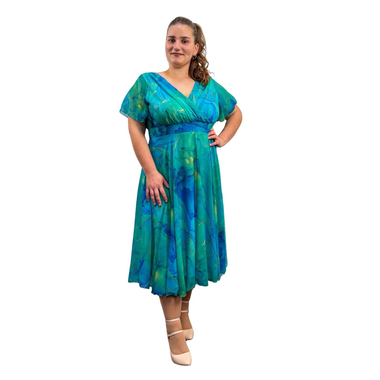 Rochie verde de voal - k1