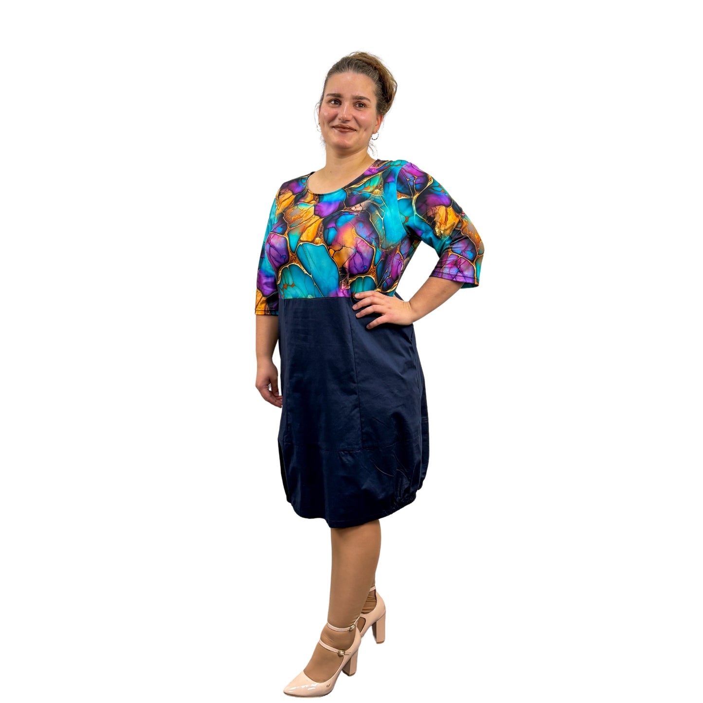 Rochie curcubeu cu buzunare - k1