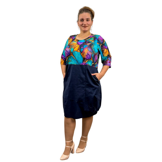 Rochie curcubeu cu buzunare - k1