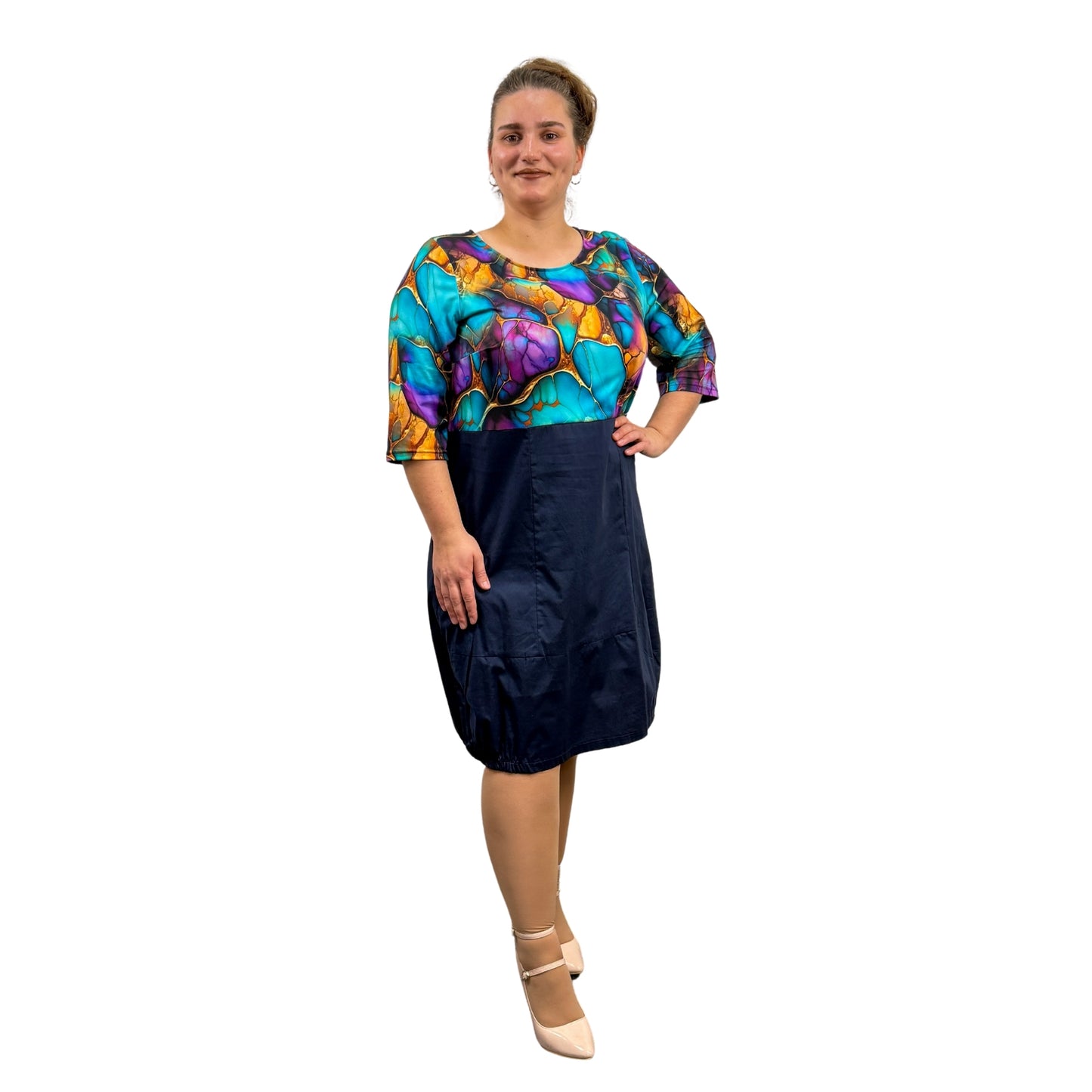 Rochie curcubeu cu buzunare - k1