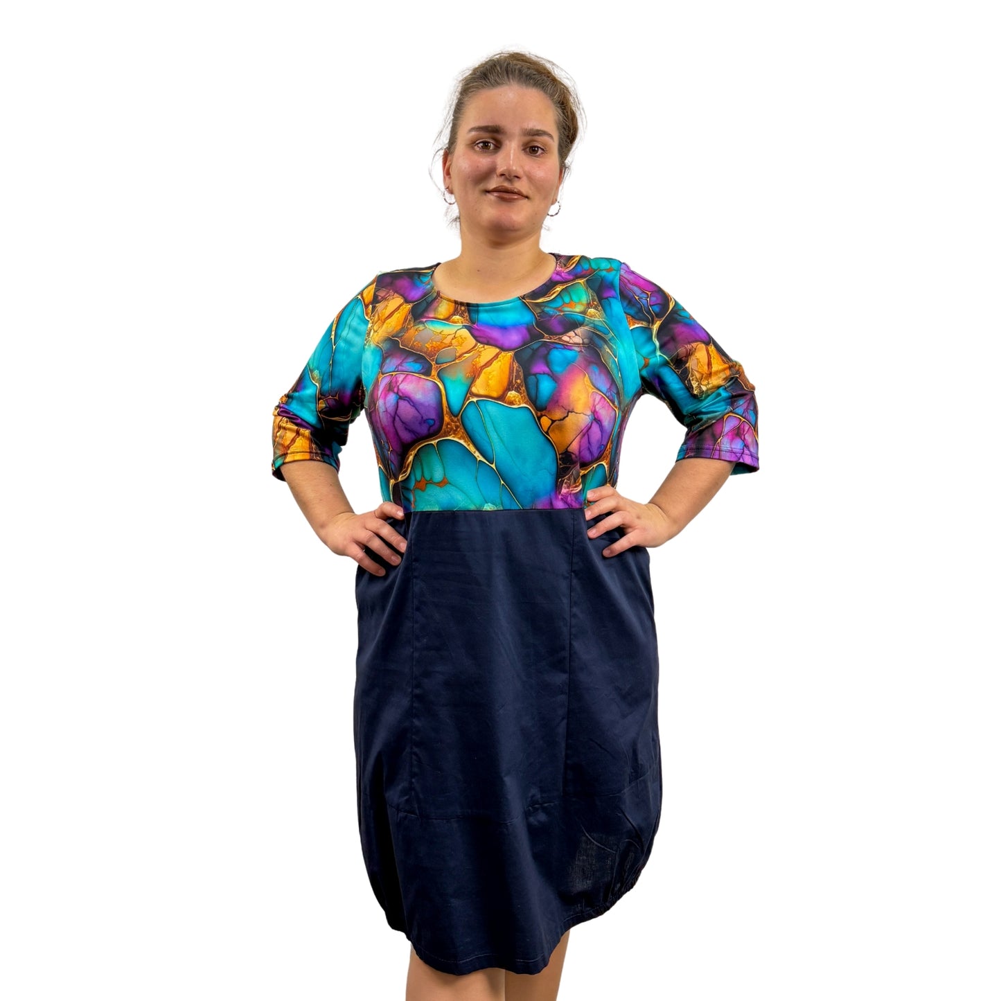 Rochie curcubeu cu buzunare - k1