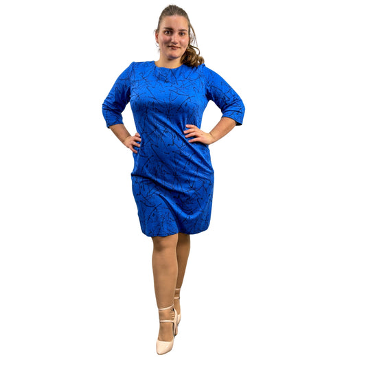 Rochie albastru royal cu buzunare - k1