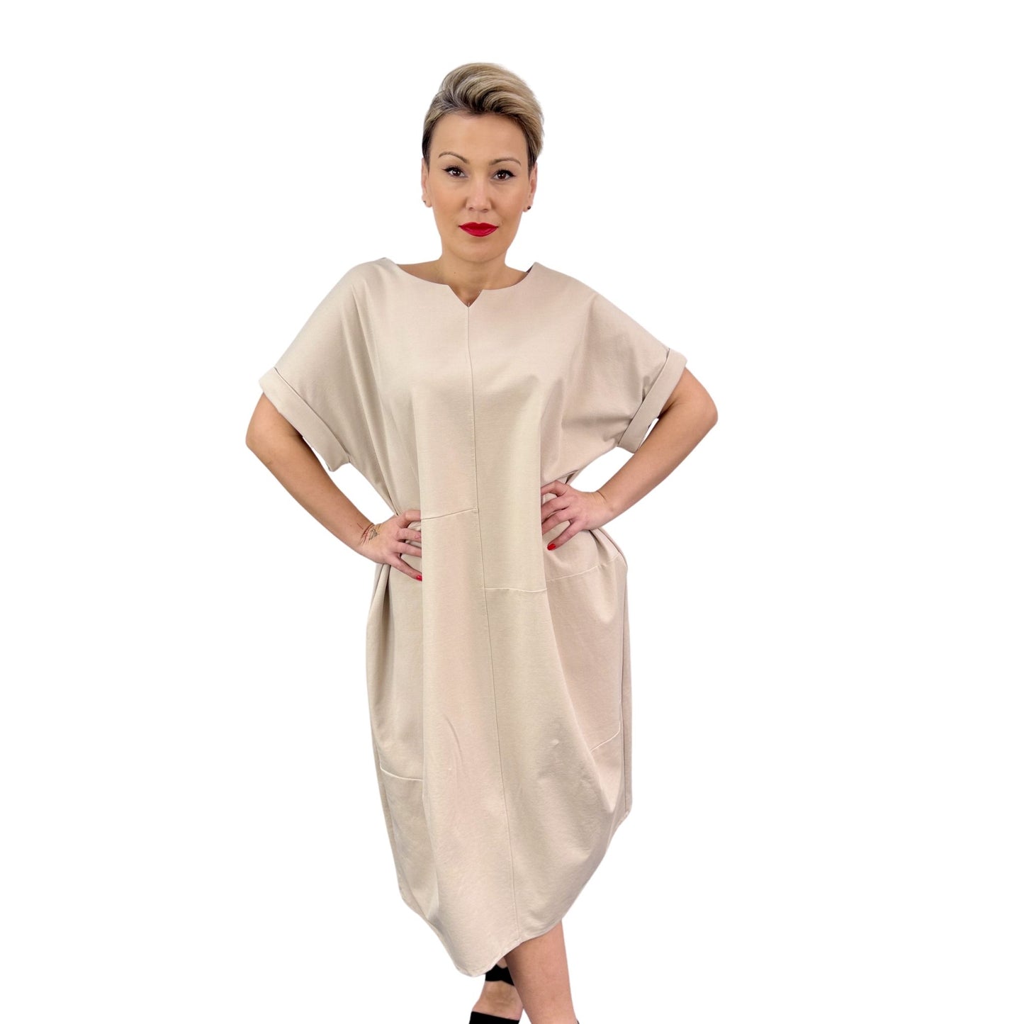 Rochie bej oversize -k2