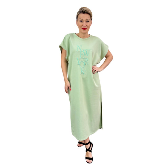 Rochie verde deschis cu sclipici -k2