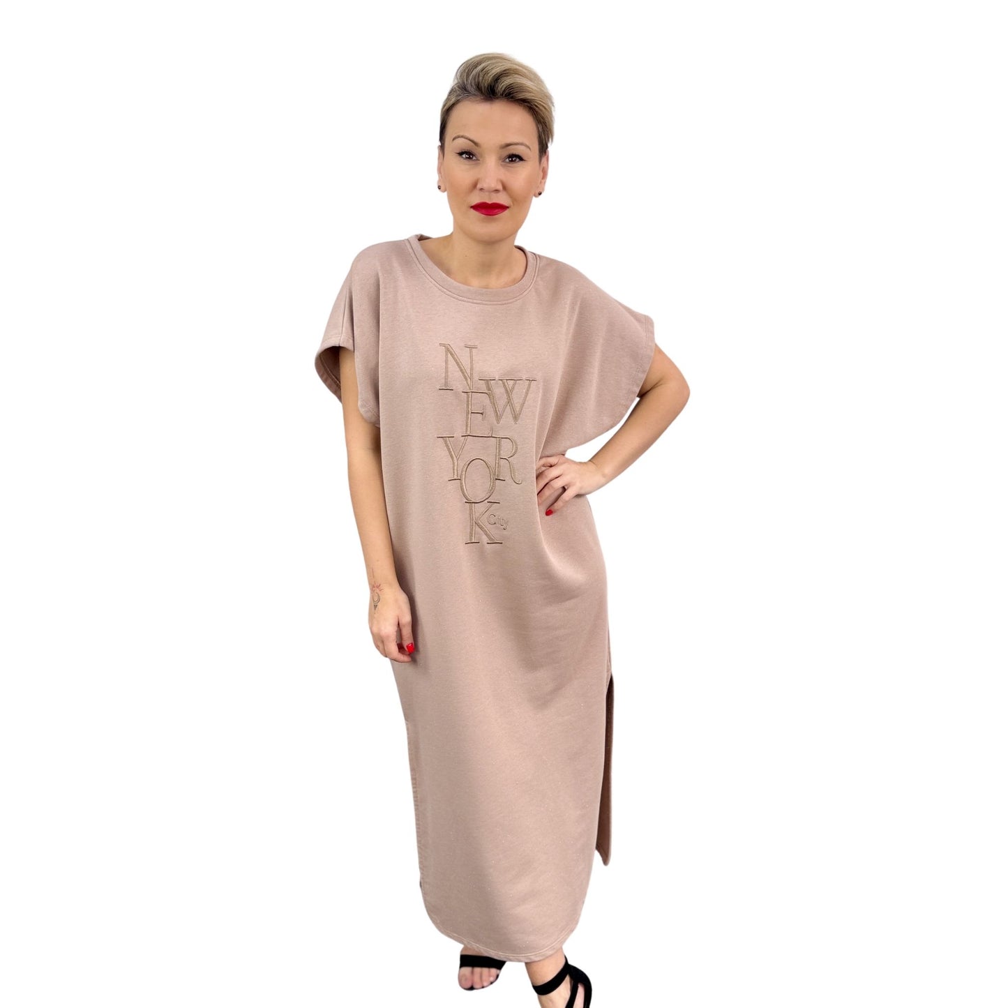 Rochie bej cu sclipici -k2