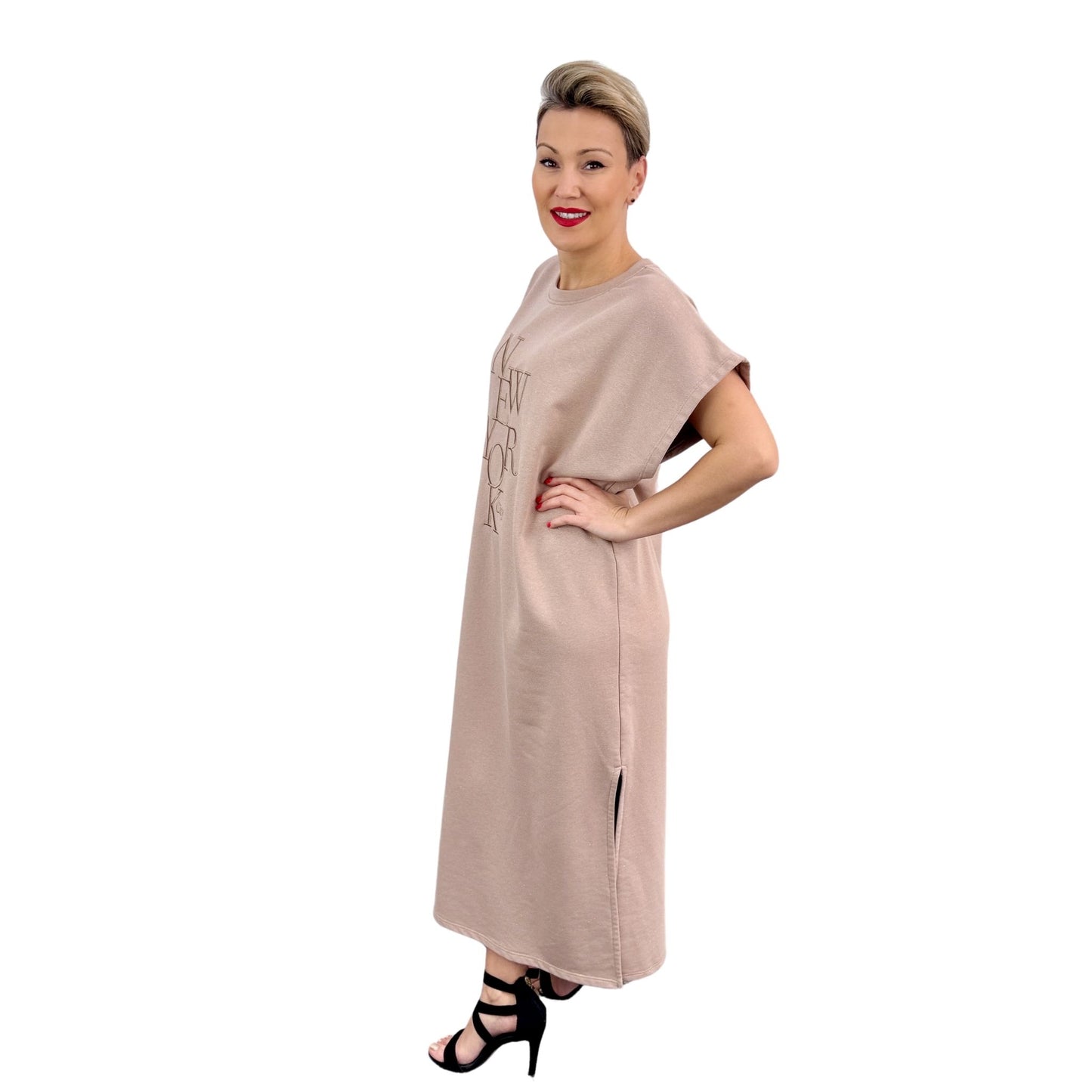 Rochie bej cu sclipici -k2