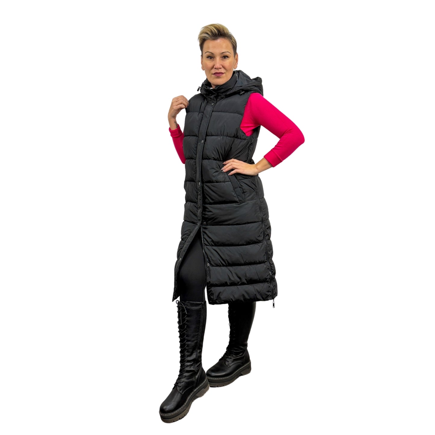 Vestă lungă neagră -k2