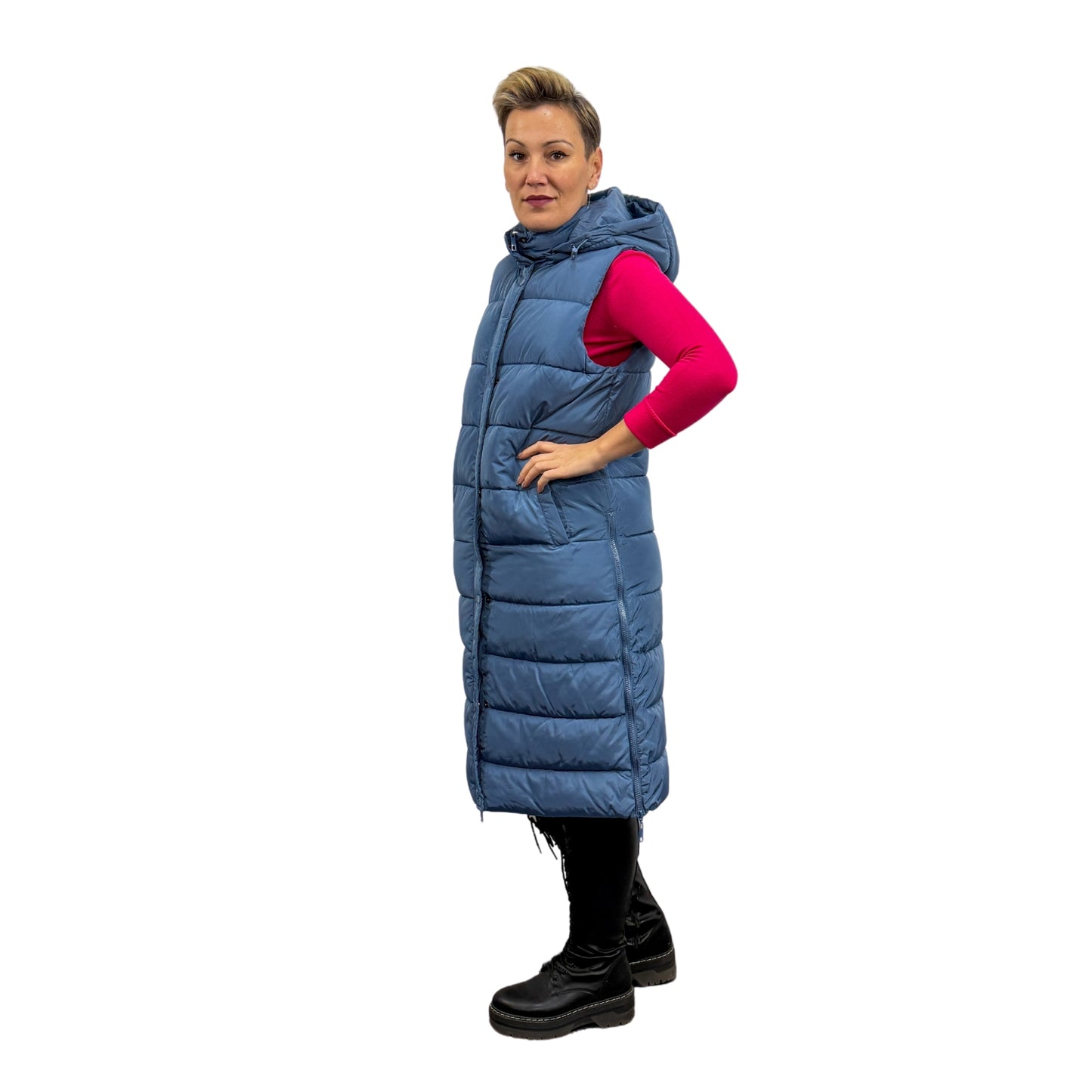Vesta lungă albastră - k2