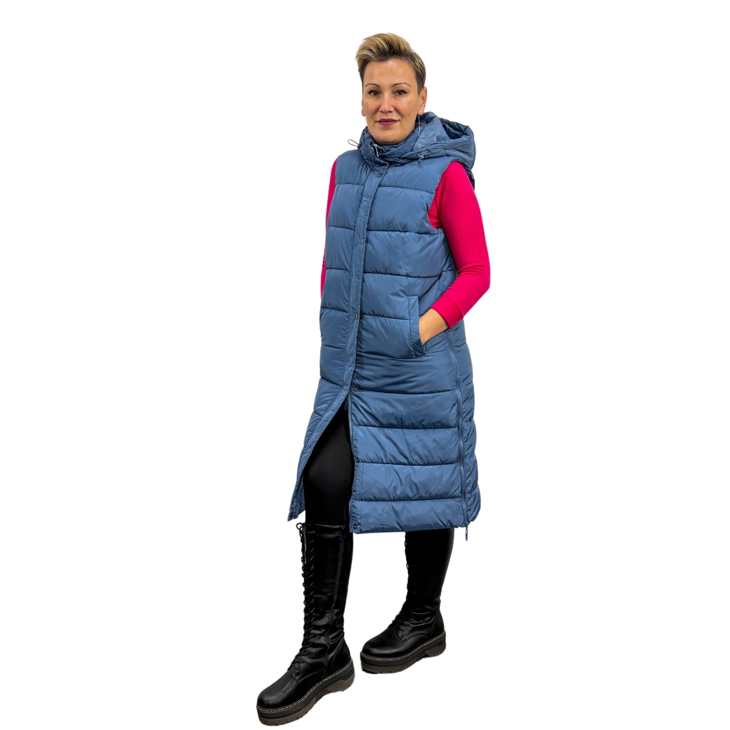 Vesta lungă albastră - k2