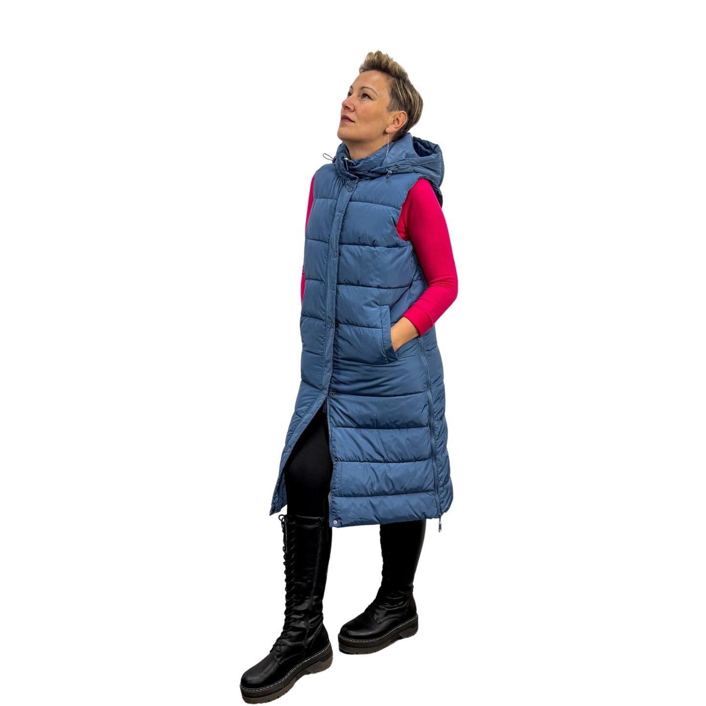Vesta lungă albastră - k2