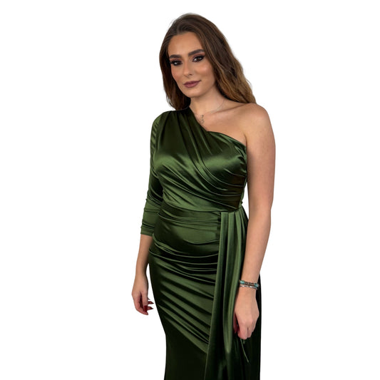 Rochie lungă olive -k1