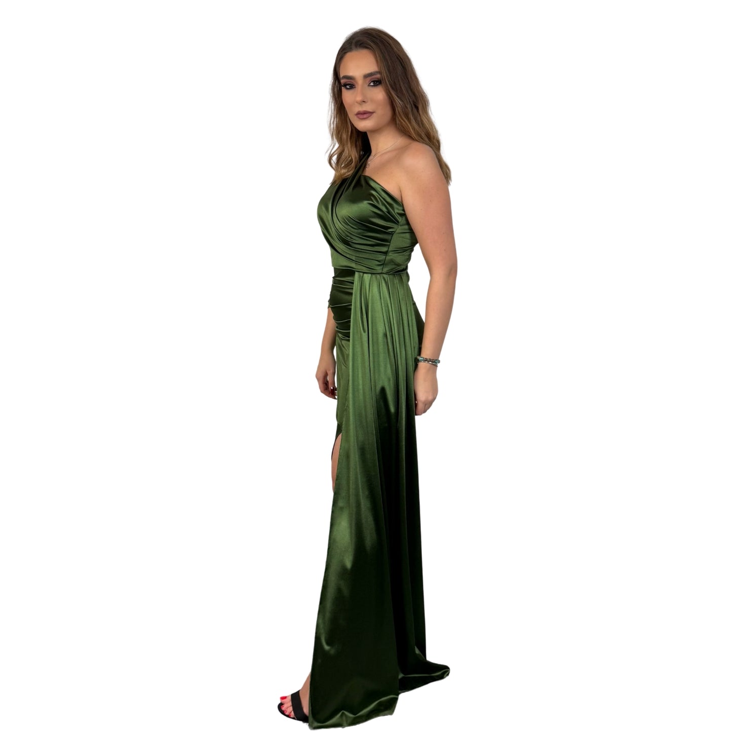 Rochie lungă olive -k1